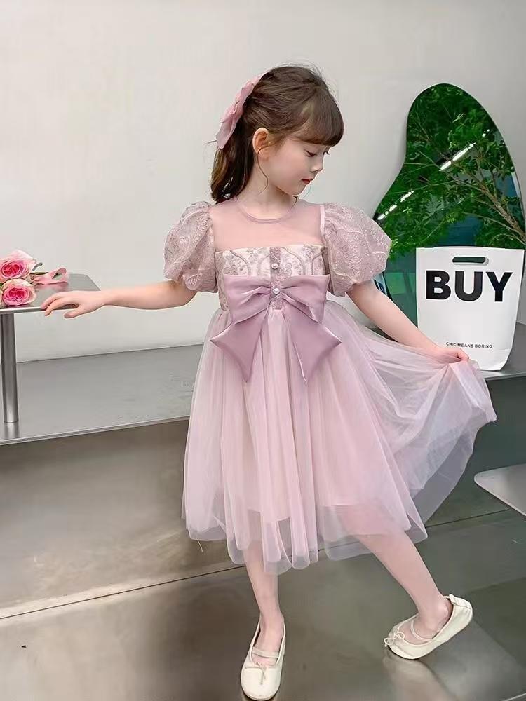 Girls' Dress Baby New Korean Style Western Children's Dress Summer Little Girl Princess Dress Sweet