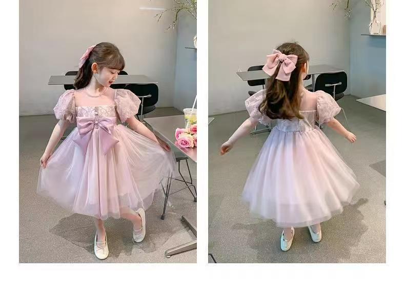 Girls' Dress Baby New Korean Style Western Children's Dress Summer Little Girl Princess Dress Sweet