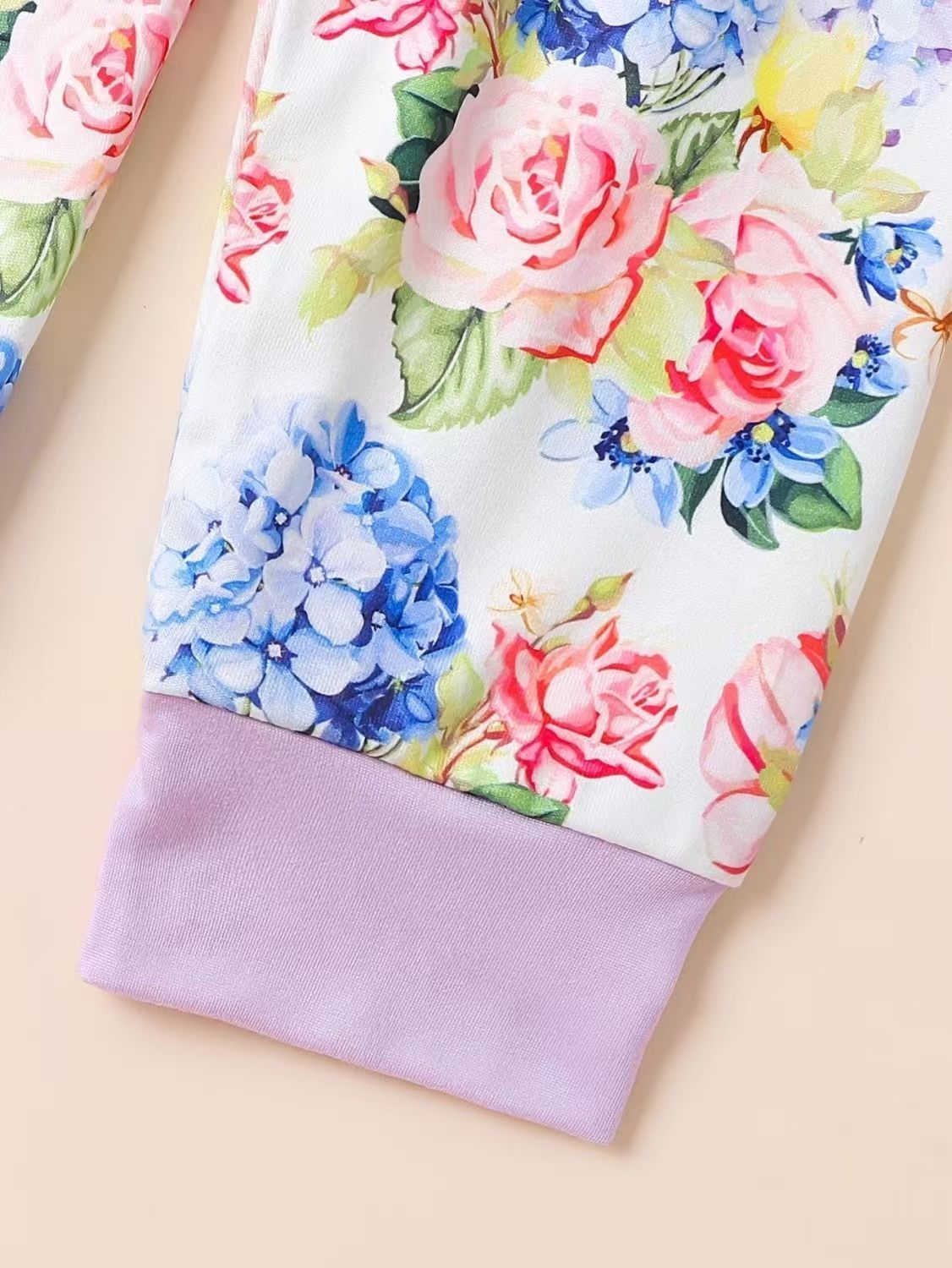 Baby Girl Spring and Autumn Long Sleeve Letter Triangle Ha Yi Flower Bow Long Pants Hairband Baby Three Piece Set