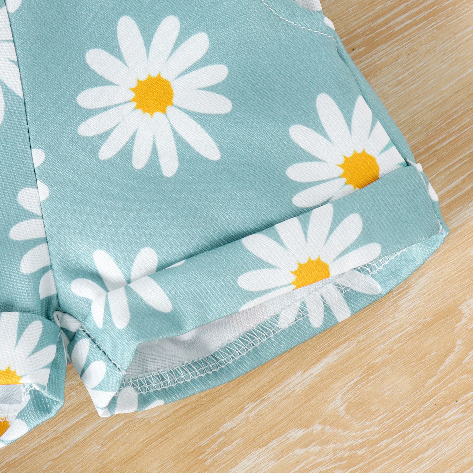 Girls' Baby Set Solid Color Headset Ha Yi Printed Strap Pants Girls' Top Two Piece Set