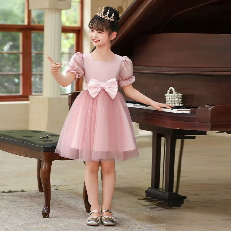 Summer girls' princess dresses girls' dresses formal dresses fashionable high-end birthday princess dresses small host performance costumes