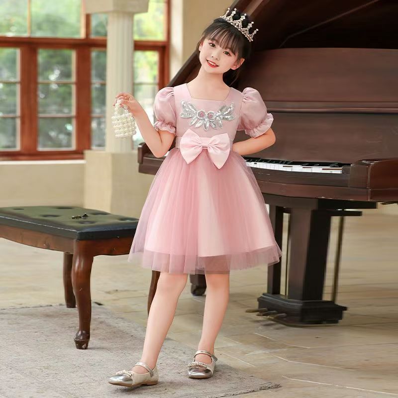 Summer girls' princess dresses girls' dresses formal dresses fashionable high-end birthday princess dresses small host performance costumes