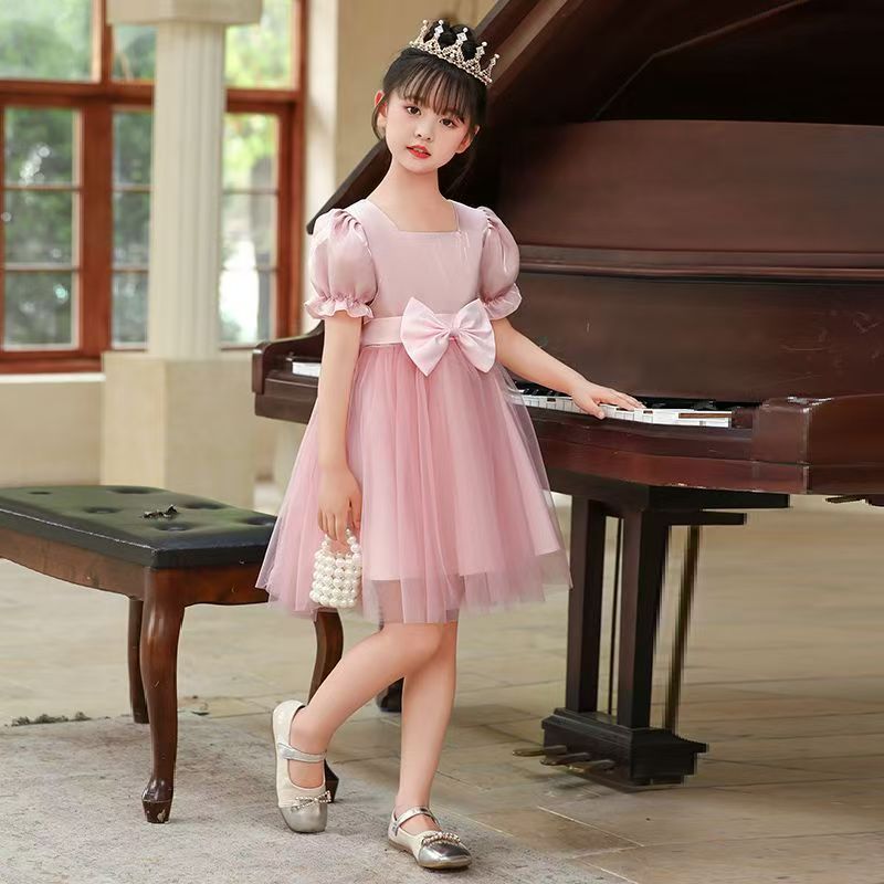 Summer girls' princess dresses girls' dresses formal dresses fashionable high-end birthday princess dresses small host performance costumes