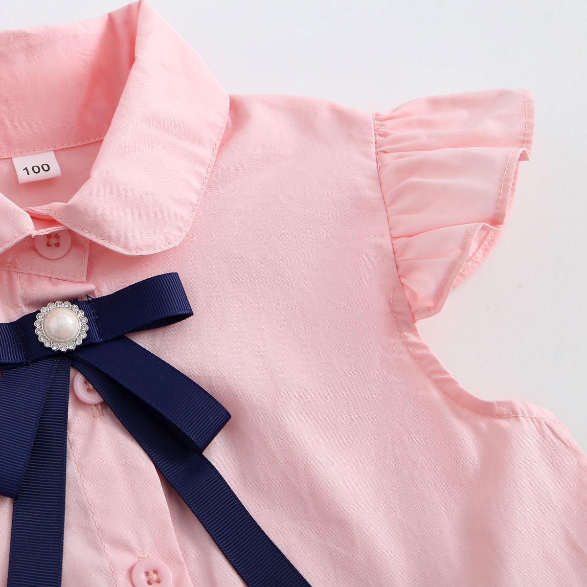 Girls' dress summer new style flying sleeve children's vest skirt, little girls' college style cake skirt