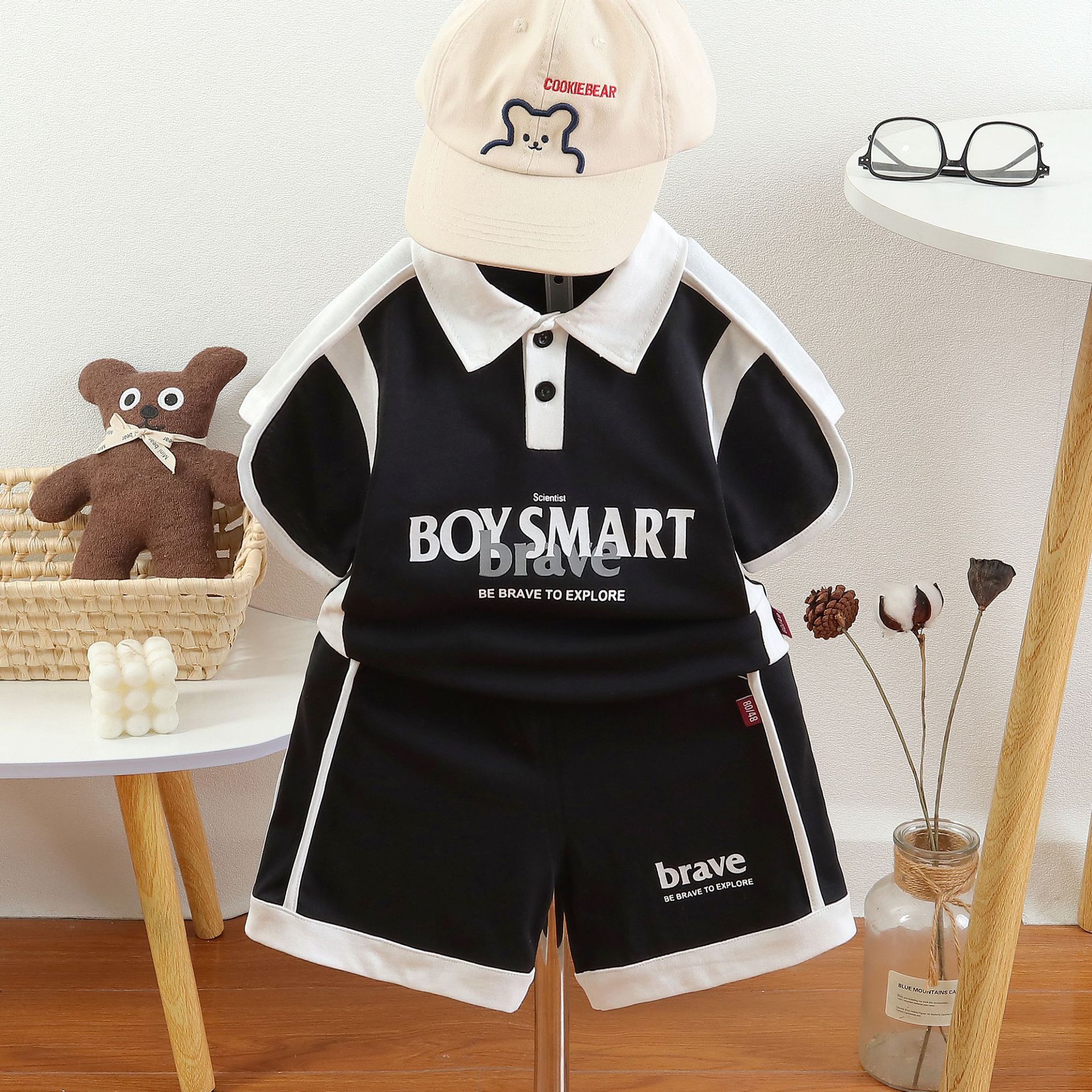 Children's short sleeved set pure cotton boys' T-shirt baby's summer children's clothing new shorts baby clothes summer clothes