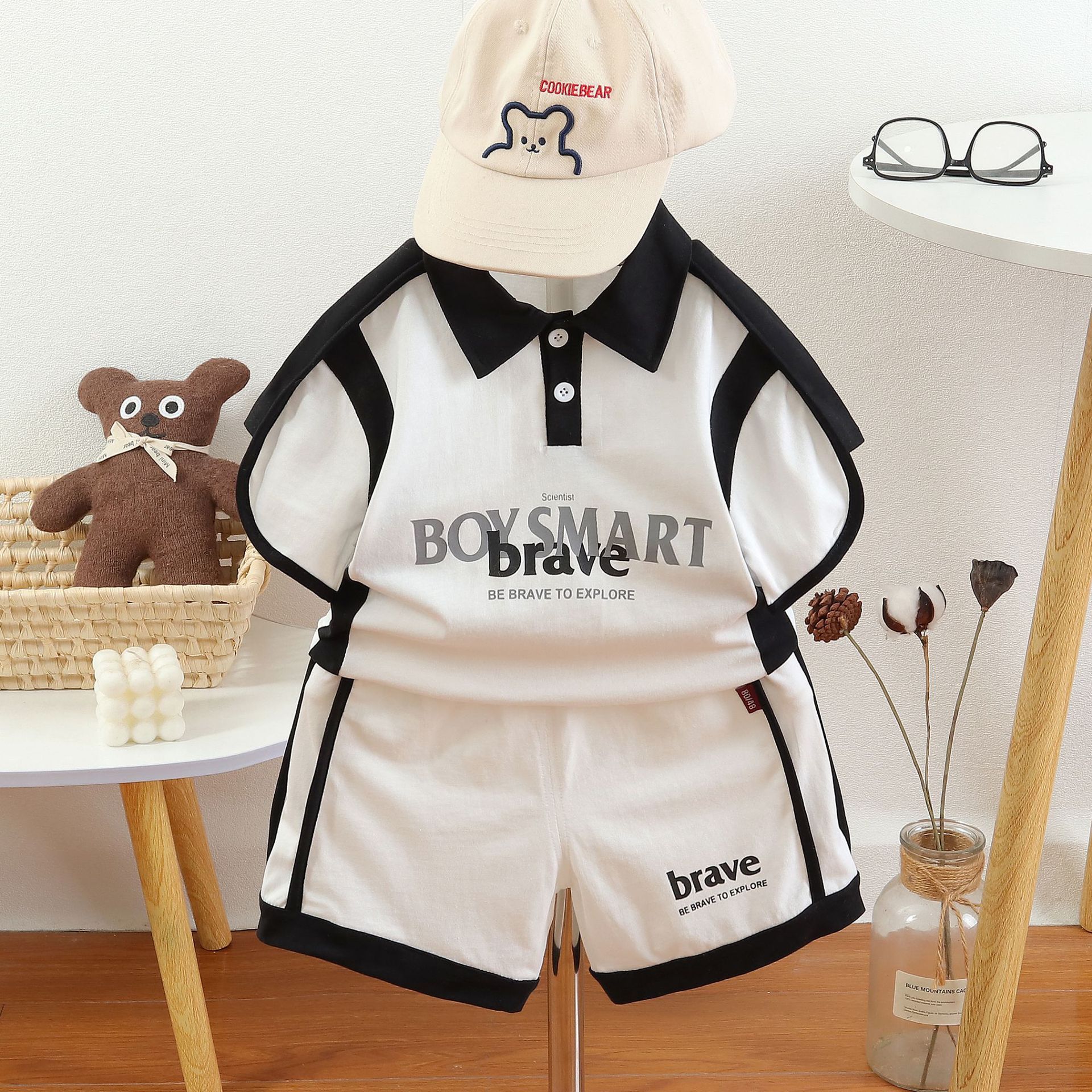 Children's short sleeved set pure cotton boys' T-shirt baby's summer children's clothing new shorts baby clothes summer clothes