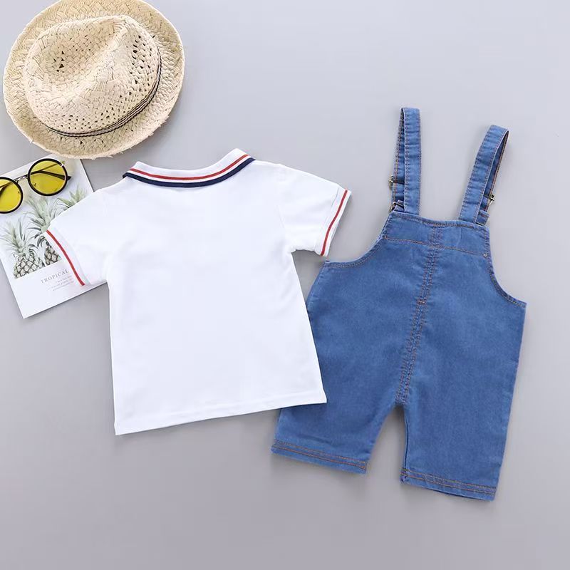 Baby Boys Clothing Children Summer Toddler Girls Clothes Infant Cartoon Cotton T Shirt+Denim Shorts 2pc/Sets Kids Sports Outfit