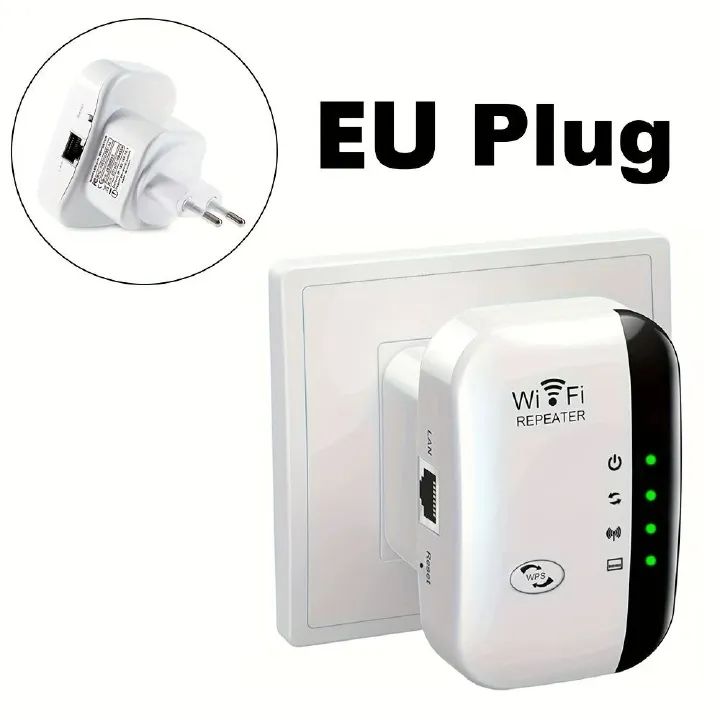 EU Plus, WiFi extender, connecting 35 devices in 4 modes, 360 ° coverage, supporting Ethernet ports, elevating WiFi signal to 300Mbps - remote wireless repeater access point