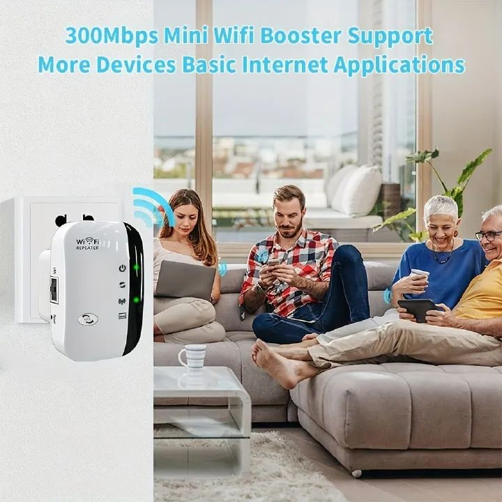 EU Plus, WiFi extender, connecting 35 devices in 4 modes, 360 ° coverage, supporting Ethernet ports, elevating WiFi signal to 300Mbps - remote wireless repeater access point