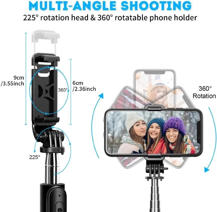 3 in 1 Integrated Monopod Tripod for Phone Portable be Folded Mini Selfie Stick Gimbal SLR Tripod Suitable Various Types of Phone