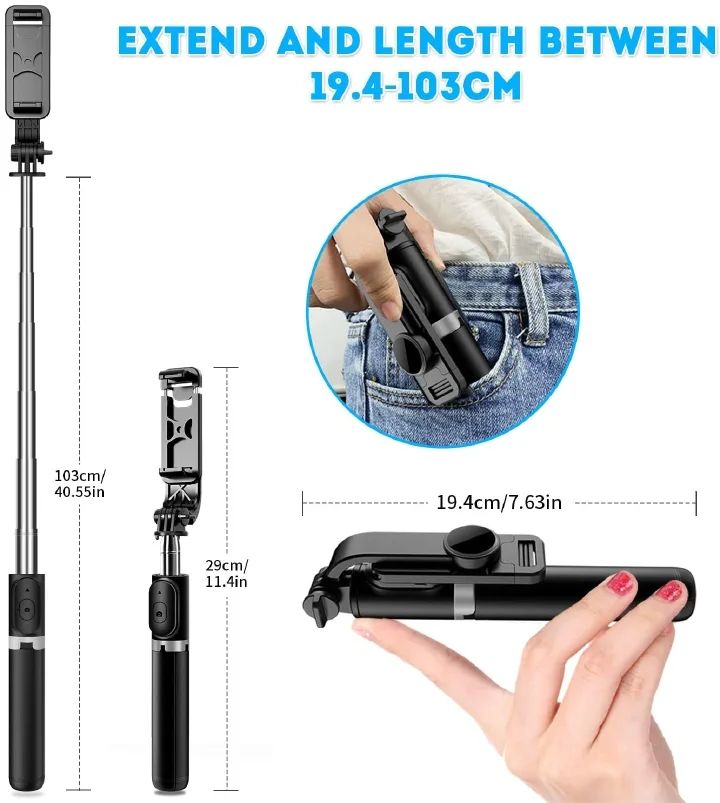 3 in 1 Integrated Monopod Tripod for Phone Portable be Folded Mini Selfie Stick Gimbal SLR Tripod Suitable Various Types of Phone