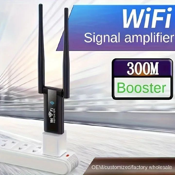 Wireless Wifi Signal Amplifier, 300Mbps 2.4G Portable Signal Booster Repeater, USB-Powered High-Power WiFi Hotspot Extender For Computer Office Indoor