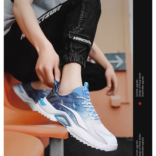 Choose one size larger  Men's sports casual shoes Grey green patchwork fashion running shoes Boy's non-slip rubber soles sneakers youth students breathable athletic shoe
