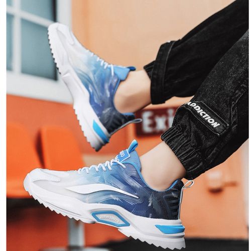 Choose one size larger  Men's sports casual shoes Grey green patchwork fashion running shoes Boy's non-slip rubber soles sneakers youth students breathable athletic shoe