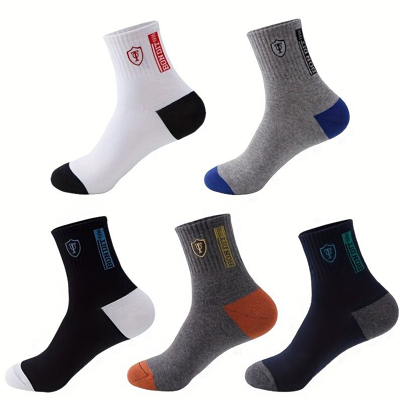 5 Pairs/Lot Men's Socks Men's Bamboo Fiber Socks New Four Seasons Long Black Business Casual Man Sock Gift Size 37-43