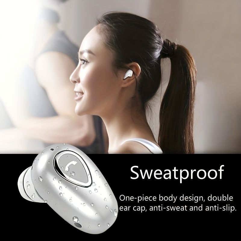 1pc Wireless Earphone Mini Invisible In-Ear Sports Earbuds With Microphone Stereo Headphones