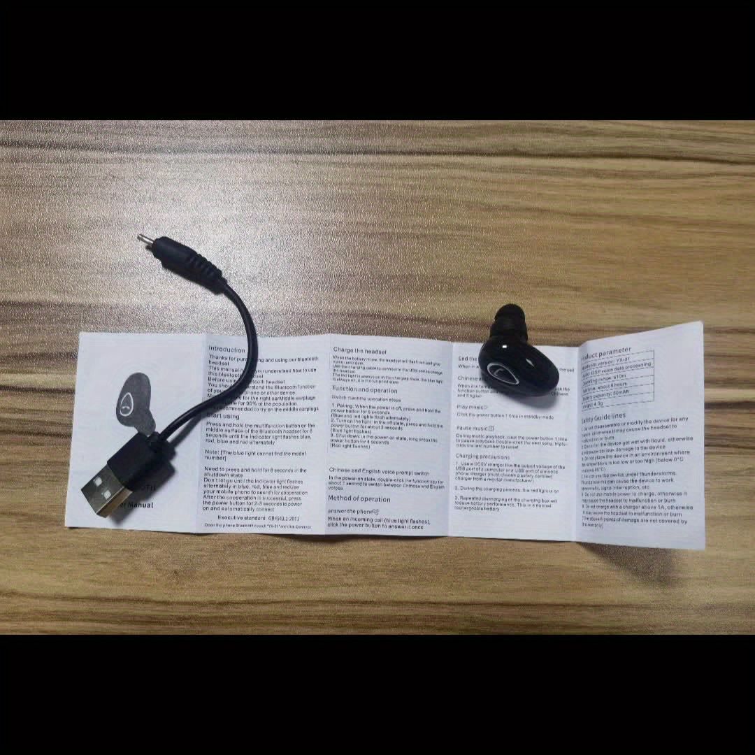 1pc Wireless Earphone Mini Invisible In-Ear Sports Earbuds With Microphone Stereo Headphones