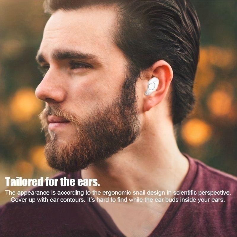1pc Wireless Earphone Mini Invisible In-Ear Sports Earbuds With Microphone Stereo Headphones