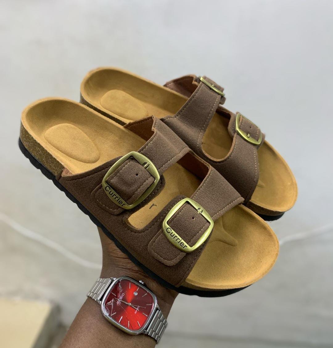 Men’s Double-Strap Sandals, Men’s Casual Double Buckle Slide Sandals. male slippers.