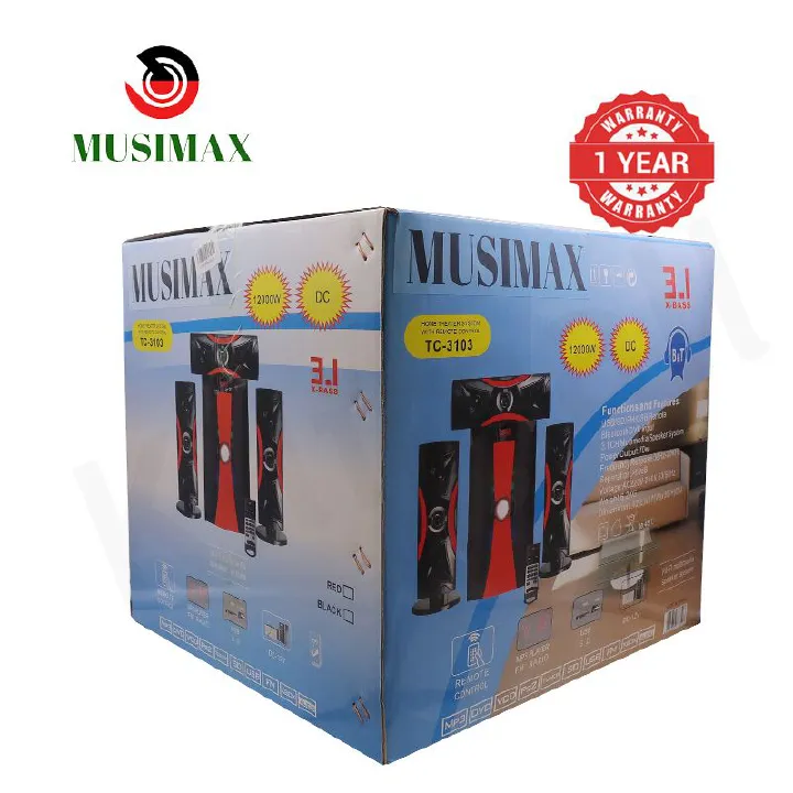 MUSIMAX 3.1CH HI-FI Multimedia Bluetooth TC-3103/LM-1106 Woofer Home Audio System Speaker Systems Home Theater System Subwoofer with Remote Control 12000W