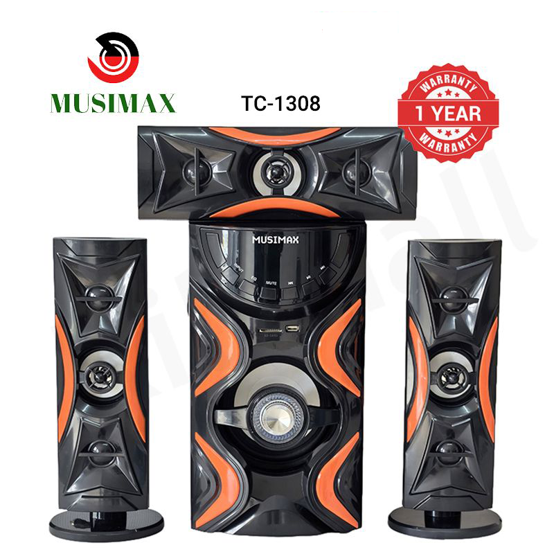 MUSIMAX 3.1CH Bluetooth LM-1108 Woofer Home Theater System Speaker Systems Subwoofer USB/SD/FM Home Audio System with Remote Control 12000W