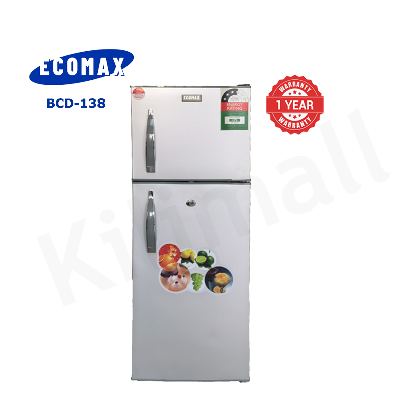 ECOMAX 138L Double Doors Fridge and Freezer BCD-138 Energy Saving Household Applicances Refrigerator