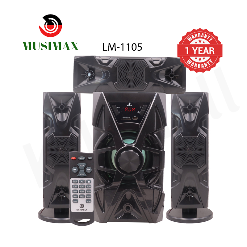 MUSIMAX 3.1CH X-Base LM-1105 Woofer HI-FI BT Speaker Systems AC/DC Subwoofer Home Audio System 12000W with Remote Control Bluetooth FM USB SD TC-1303