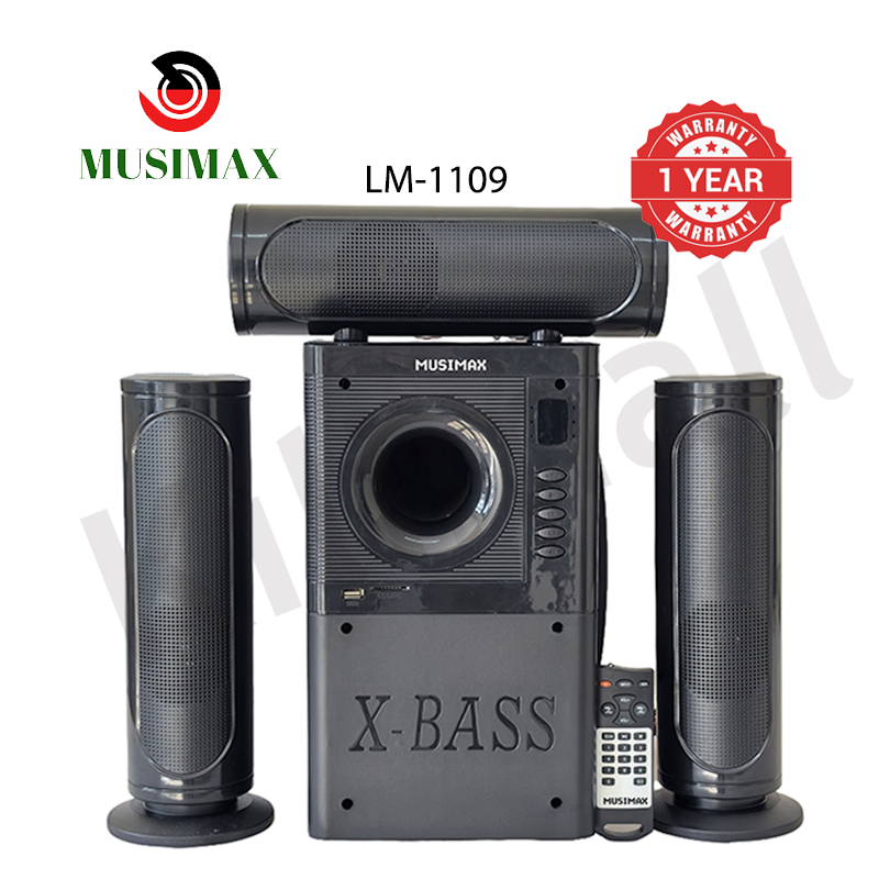 MUSIMAX 3.1CH Bluetooth LM-1109 Woofer Home Theater System Speaker Systems Subwoofer USB/SD/FM Home Audio System with Remote Control 12000W