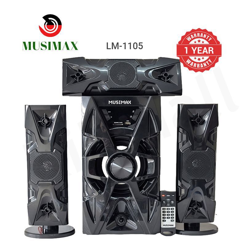 MUSIMAX 3.1CH X-Base LM-1105 Woofer HI-FI BT Speaker Systems AC/DC Subwoofer Home Audio System 12000W with Remote Control Bluetooth FM USB SD