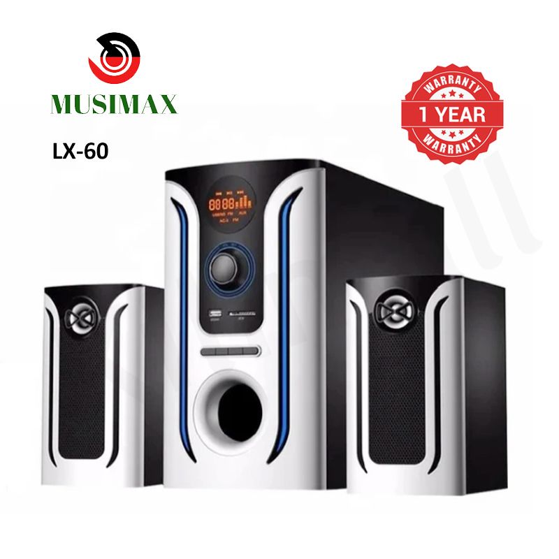 MUSIMAX 2.1CH Multimedia Bluetooth Woofer Speaker Systems Subwoofer Home Audio System PMPO 5000W LX-60