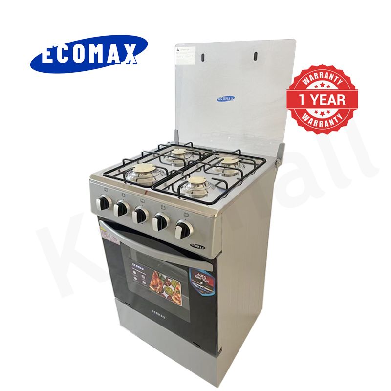 ECOMAX 4 Gas Cooker + Gas Oven 4 Burners Free Standing Gas Cooker Cooking Range with 60L Oven Automatic lgnition LX-680-4G