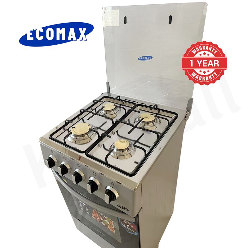 ECOMAX 4 Gas Cooker + Gas Oven 4 Burners Free Standing Gas Cooker Cooking Range with 60L Oven Automatic lgnition LX-680-4G