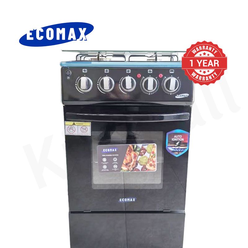 ECOMAX 4 Gas Cooker + Gas Oven 4 Burners Free Standing Gas Cooker Cooking Range with 60L Oven Automatic lgnition LX-680-4G