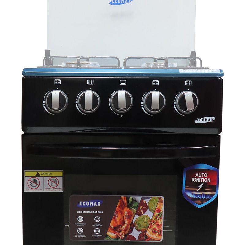 ECOMAX 4 Gas Cooker + Gas Oven 4 Burners Free Standing Gas Cooker Cooking Range with 60L Oven Automatic lgnition LX-680-4G