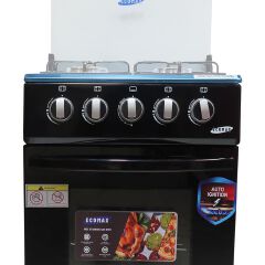 ECOMAX 4 Gas Cooker + Gas Oven 4 Burners Free Standing Gas Cooker Cooking Range with 55L Oven Automatic lgnition LX-680-4G