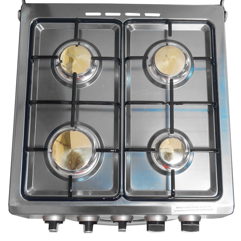 ECOMAX 4 Gas Cooker + Gas Oven 4 Burners Free Standing Gas Cooker Cooking Range with 60L Oven Automatic lgnition LX-680-4G