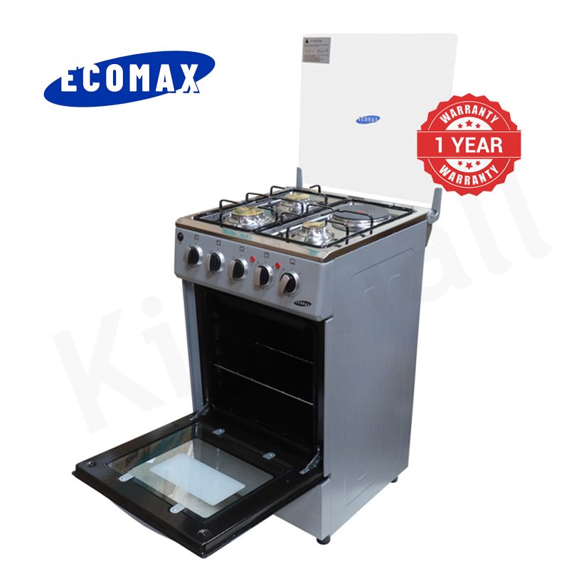 ECOMAX 3 Gas + 1 Electric 4 Burners Free Standing Gas Cooker Cooking Range with 60L Oven Automatic lgnition LX-680-3G1E