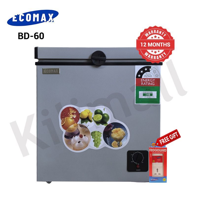 ECOMAX 60L Chest Freezer Portable Refrigerator Single Door Fridge with Lock and Keys BD-60