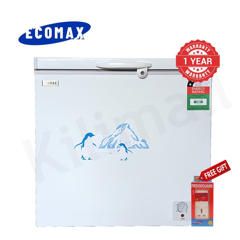 ECOMAX 169L Large Chest Freezer BD-169 Stay-Open Lid Top Open Door Freezing Machine