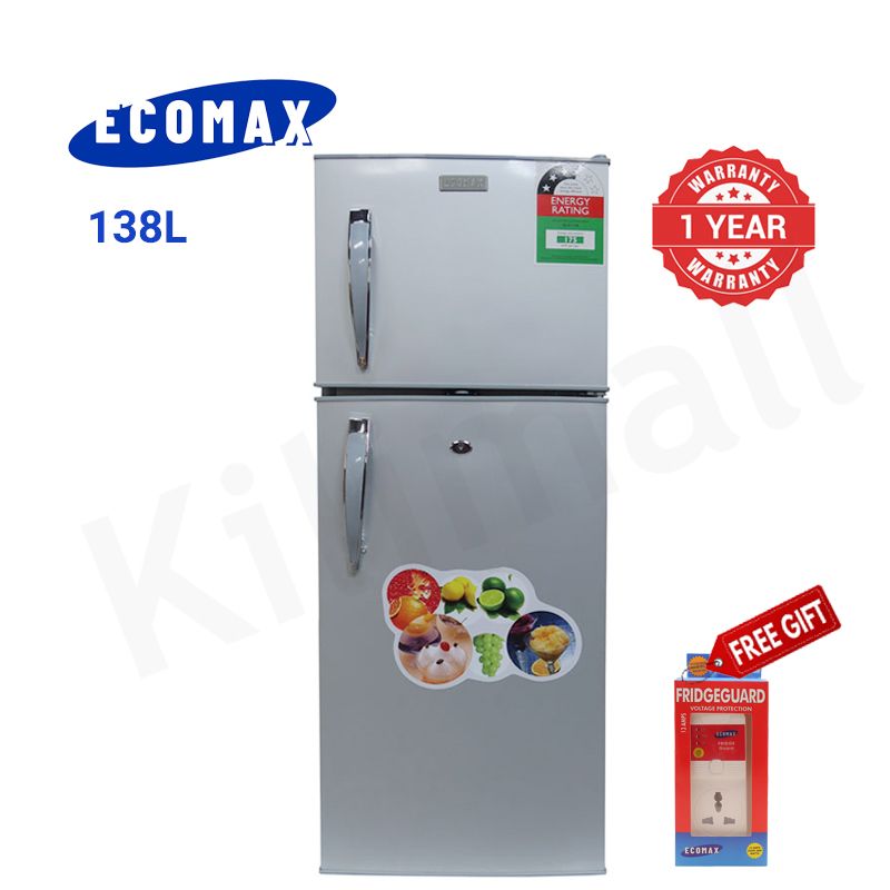 ECOMAX 138L Double Doors Fridge and Freezer BCD-138 Energy Saving Household Applicances Refrigerator