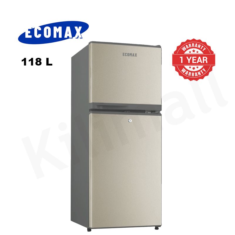 ECOMAX 118L Double Doors Fridge Freezer Refrigerator with Lock and Keys BCD-118