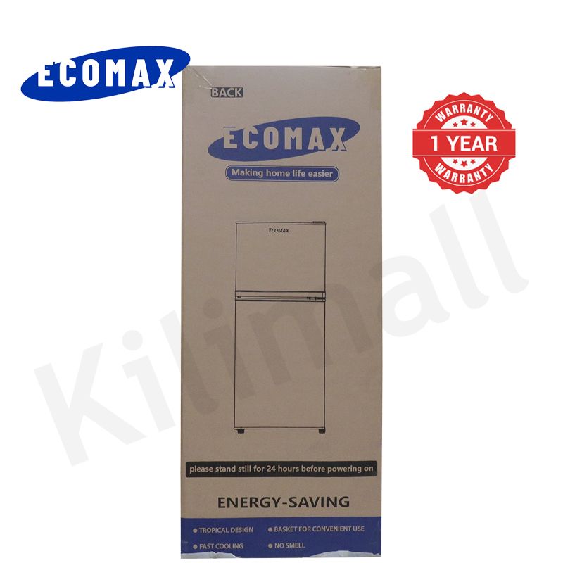 ECOMAX 118L Double Doors Fridge Freezer Refrigerator with Lock and Keys BCD-118