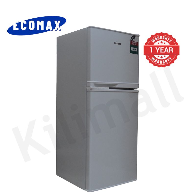 ECOMAX 118L Double Doors Fridge Freezer Refrigerator with Lock and Keys BCD-118