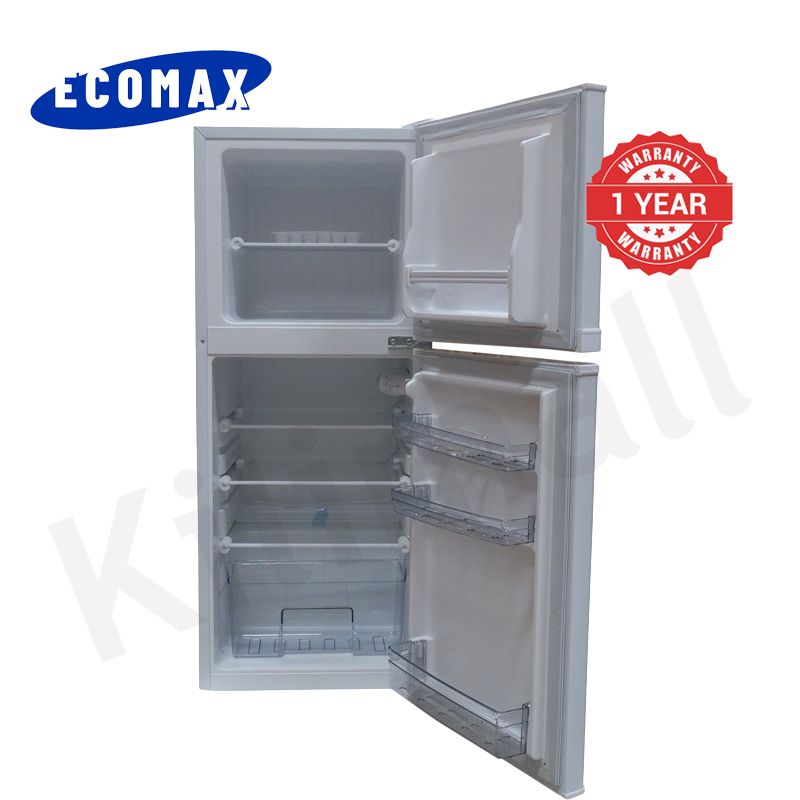 ECOMAX 118L Double Doors Fridge Freezer Refrigerator with Lock and Keys BCD-118