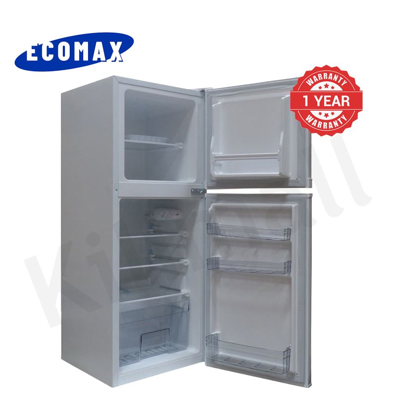 ECOMAX 118L Double Doors Fridge Freezer Refrigerator with Lock and Keys BCD-118