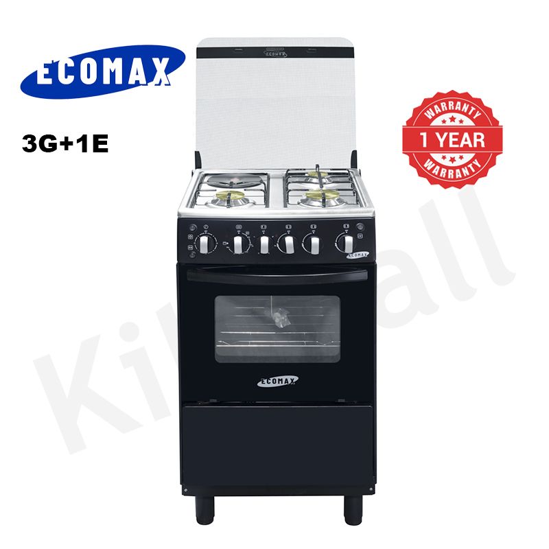 ECOMAX 3 Gas + 1 Electric 4 Burners Free Standing Gas Cooker Cooking Range with 60L Oven Automatic lgnition LX-680-3G1E