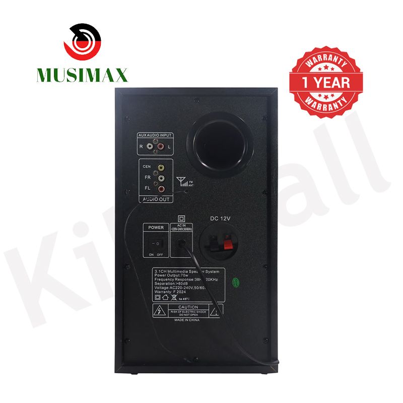 MUSIMAX 3.1CH Bluetooth LM-1107 Woofer Home Theater System Speaker Systems Subwoofer USB/SD/FM Home Audio System with Remote Control 12000W