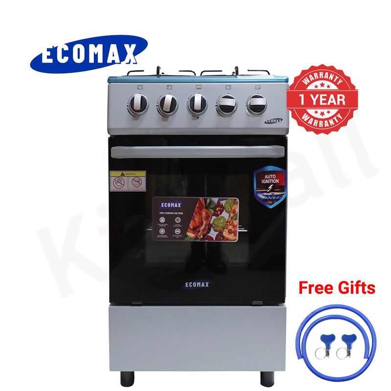 ECOMAX 4 Gas Cooker + Gas Oven 4 Burners Free Standing Gas Cooker Cooking Range with 60L Oven Automatic lgnition LX-680-4G