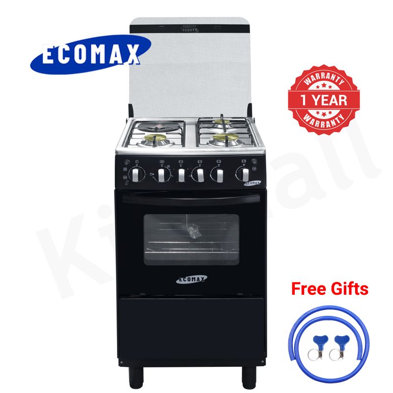 ECOMAX 3 Gas + 1 Electric 4 Burners Free Standing Gas Cooker Cooking Range with 60L Oven Automatic lgnition LX-680-3G1E