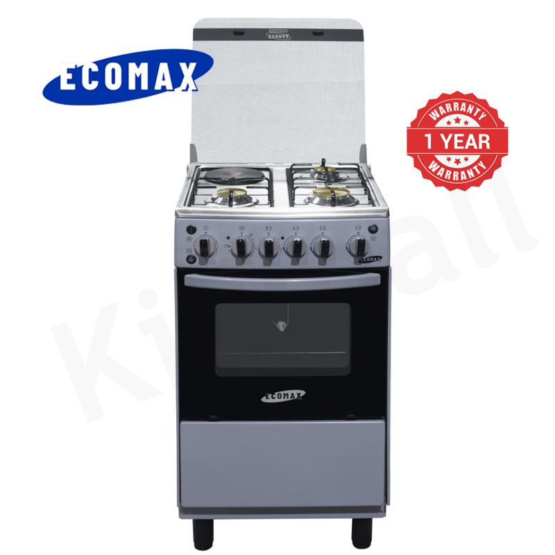 ECOMAX 3 Gas + 1 Electric 4 Burners Free Standing Gas Cooker Cooking Range with 60L Oven Automatic lgnition LX-680-3G1E